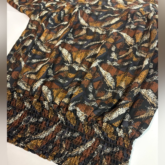 Vintage 80’s Sheer Silky Stripe See-through‎ Abstract Art Print Blouse - Picture 8 of 13